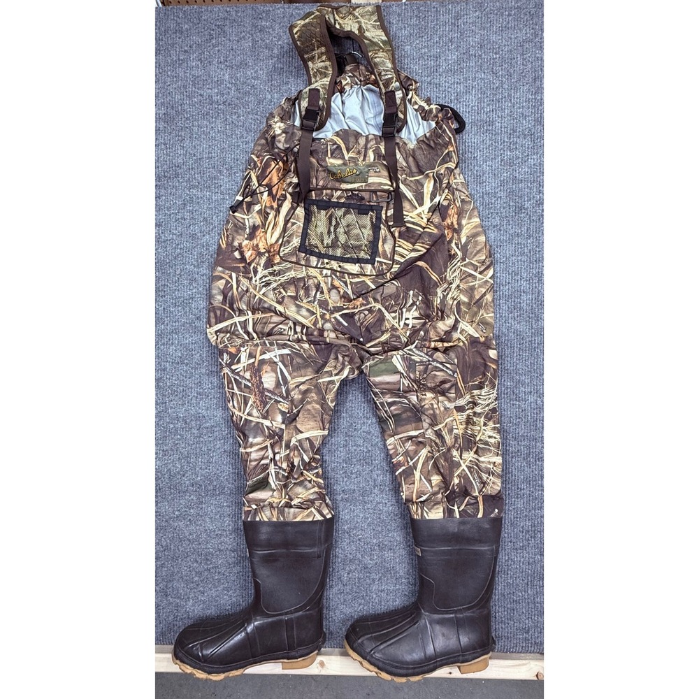 Cabelas Dry-Plus Hunting Waders Vantage Max-4 HD Camo Thinsulate Boots Mens 13R